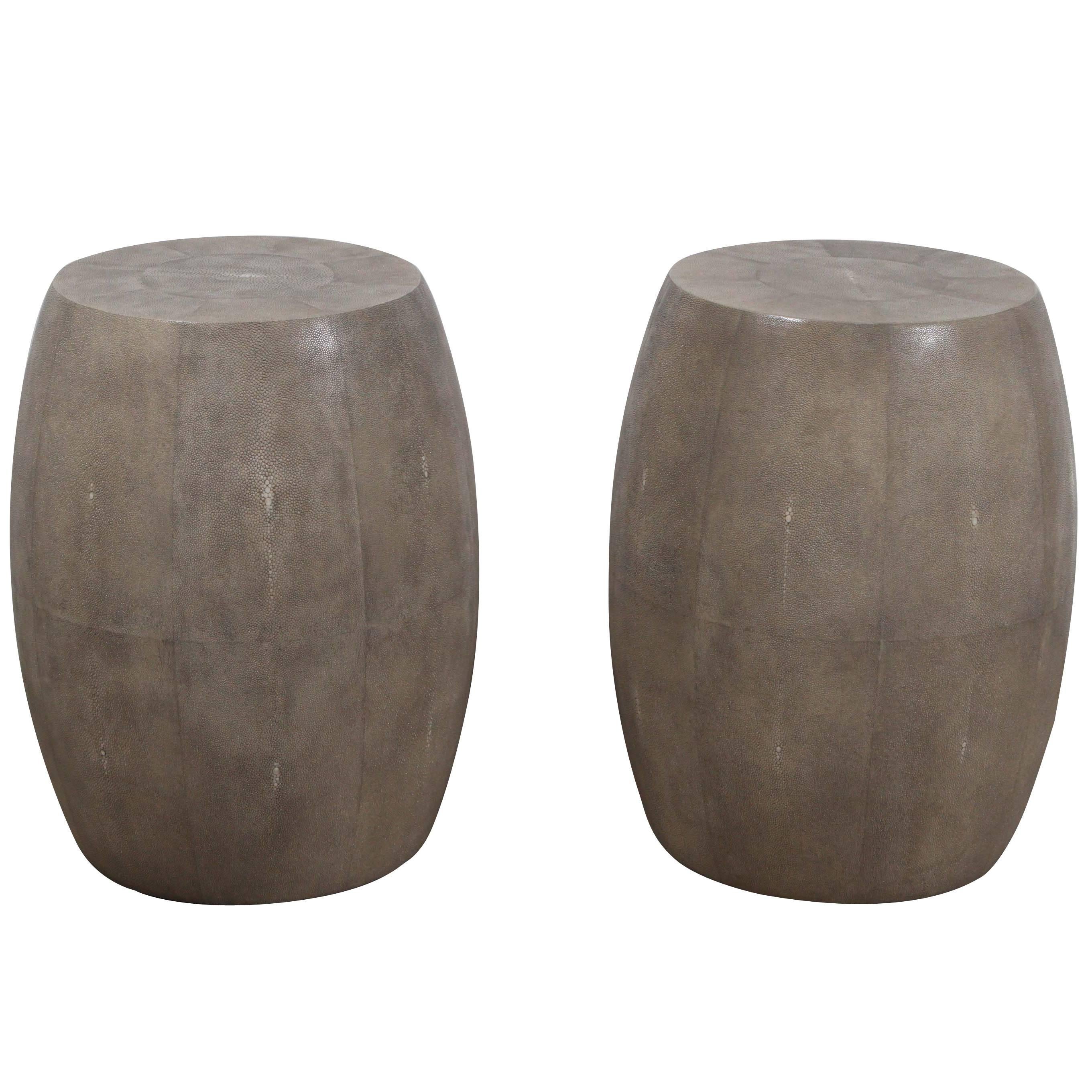 Shagreen Drum Tables