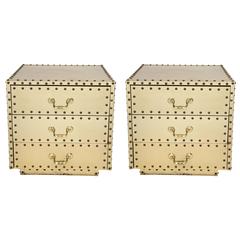 Pair of Sarreid Nightstands in Brass