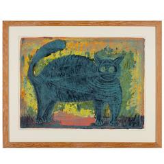 Gato Lithography by Mexican Artist Rufino Tamayo
