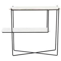 Marble and Iron Console Table in the Manner of Paul McCobb