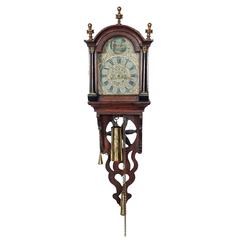 Antique Dutch Mid-19th Century Folk Art Wall Clocks So-Called "Schippertje"