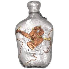 Antique American Mixed Metal Flask