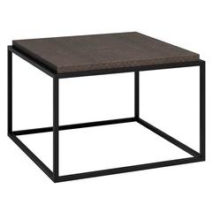 Empty Cube Side Table in Black Iron and Leather by Cristina Jorge de Carvalho