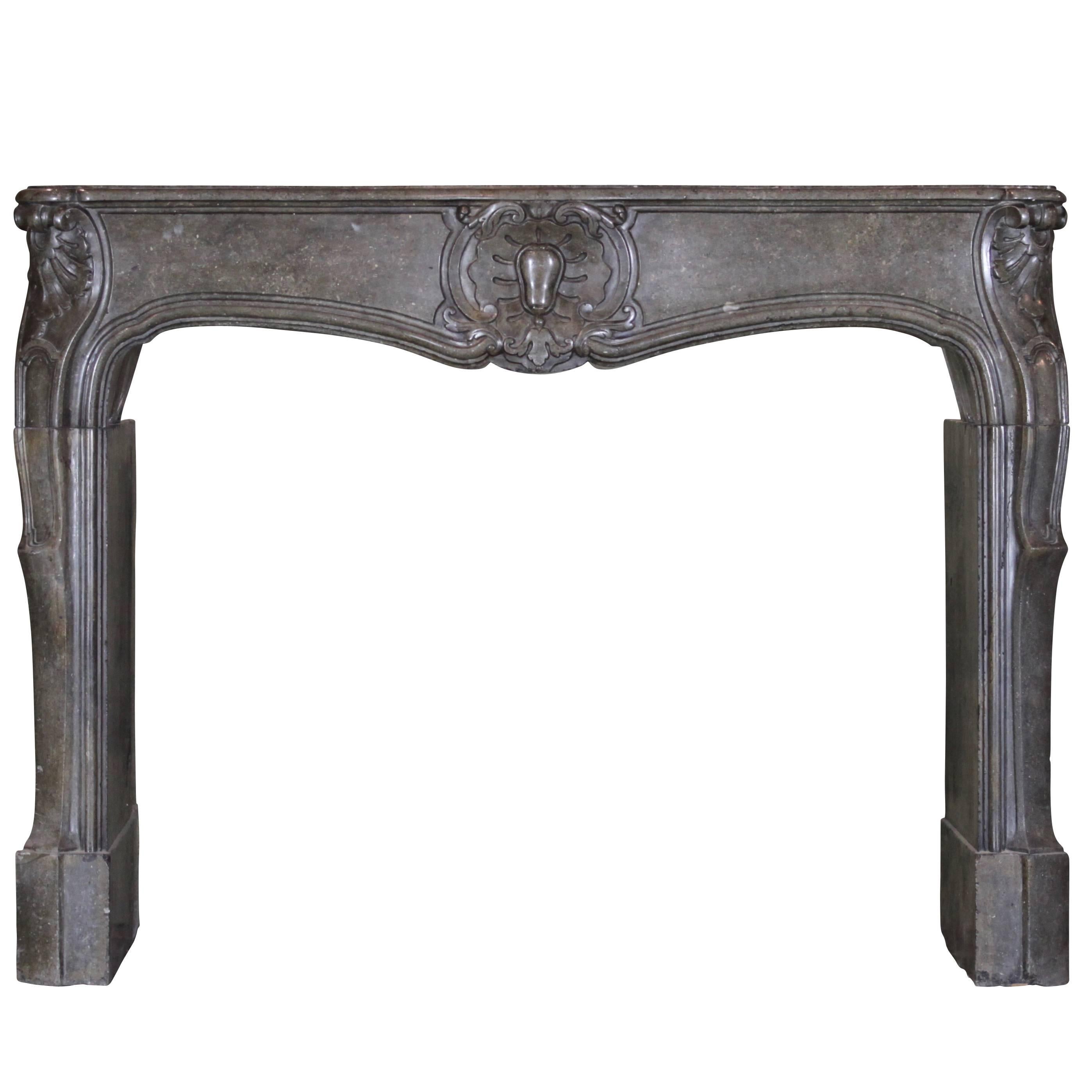 Fine 18th Century French Burgundy Antique Fireplace Mantle in Stone