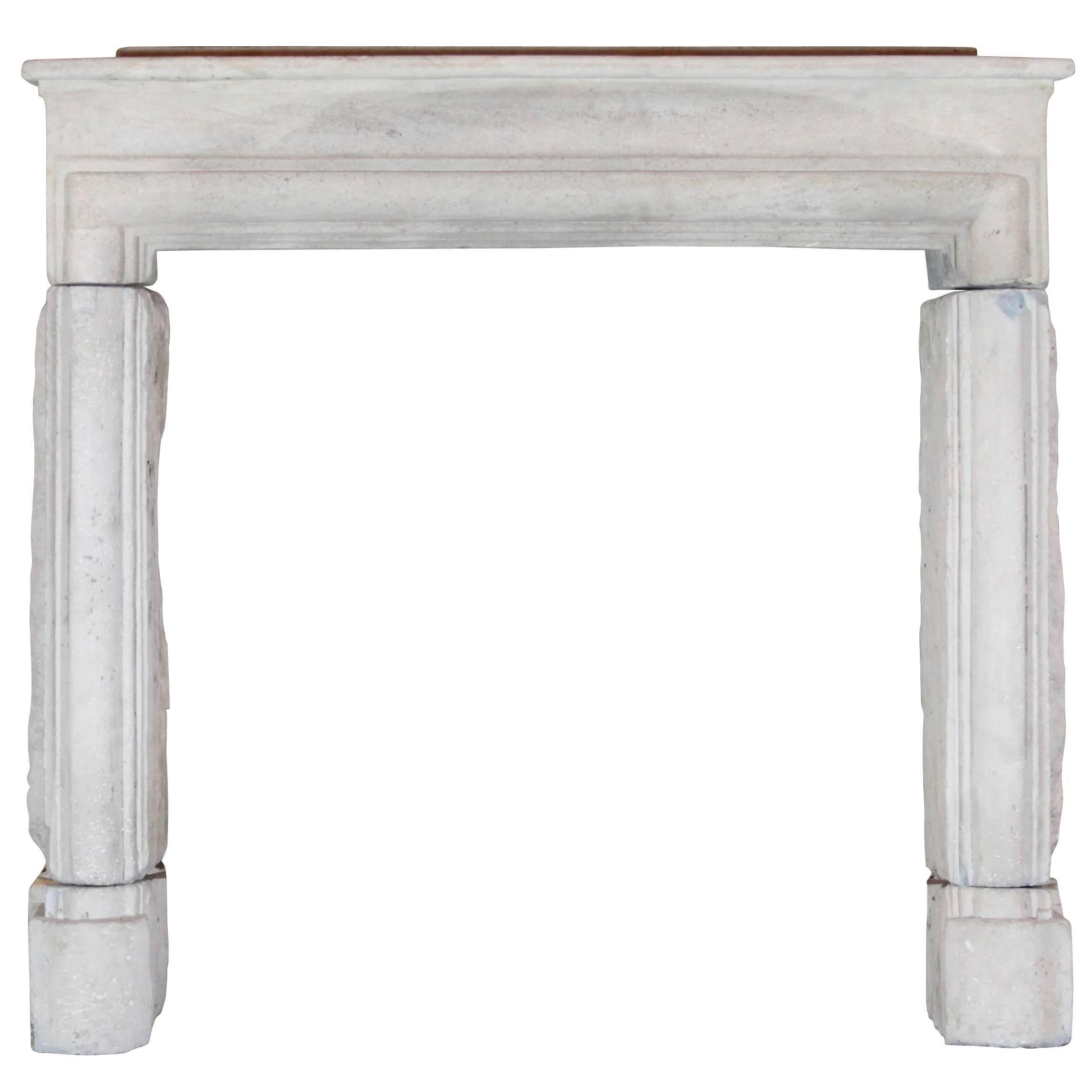 18th Century Limestone Antique Fireplace Mantel