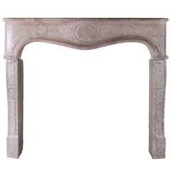 17th Century Original Antique Fireplace Mantel in Hard Stone