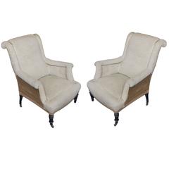 Pair of French 19th Century Napoleon III Scrolled Armchairs 6