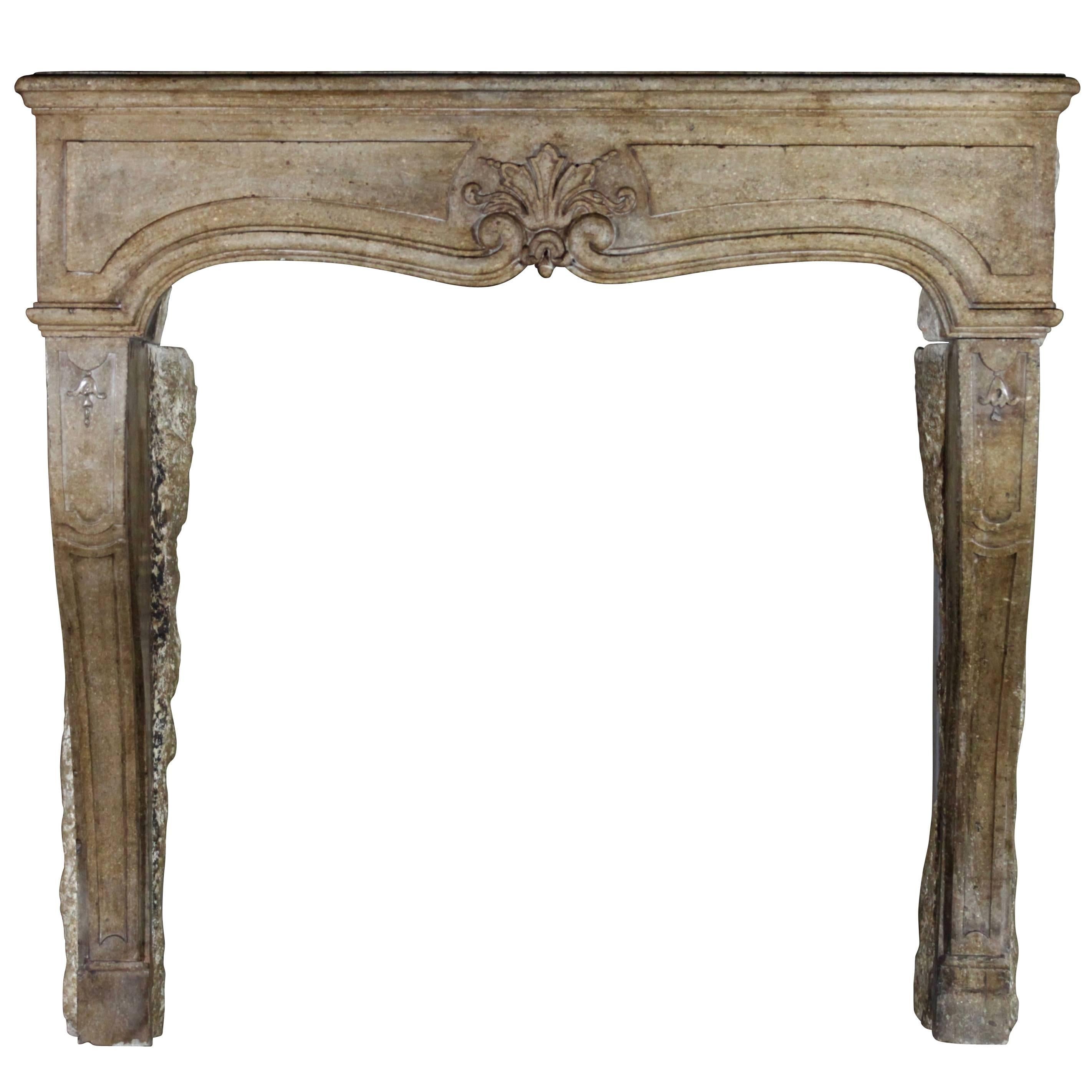 18th Century Original Antique Fireplace Mantel in Hard Stone For Sale