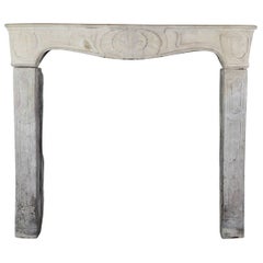 18th Century Limestone Country Used Fireplace Mantel