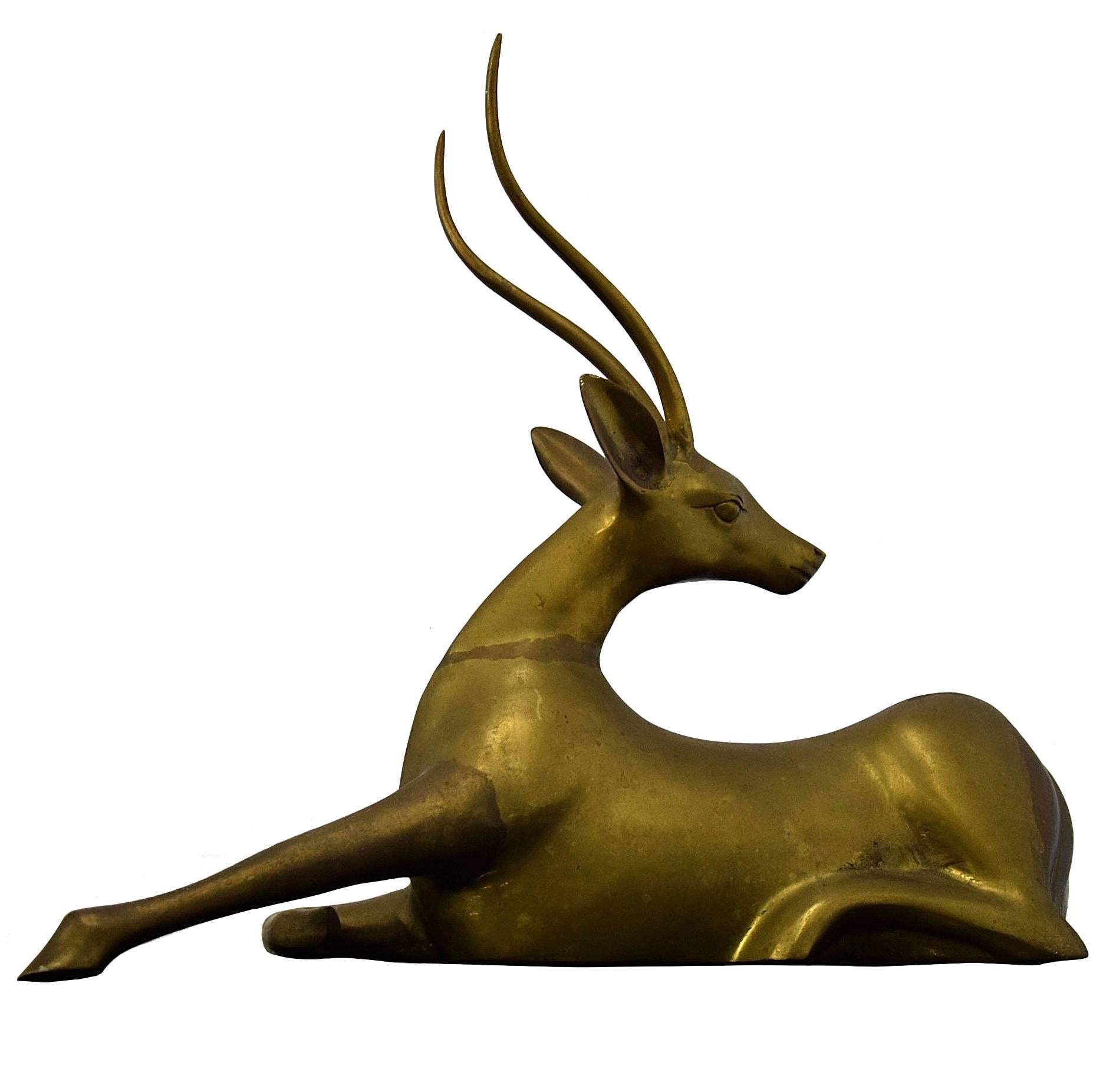 Antelope 1960s Brass Sculpture