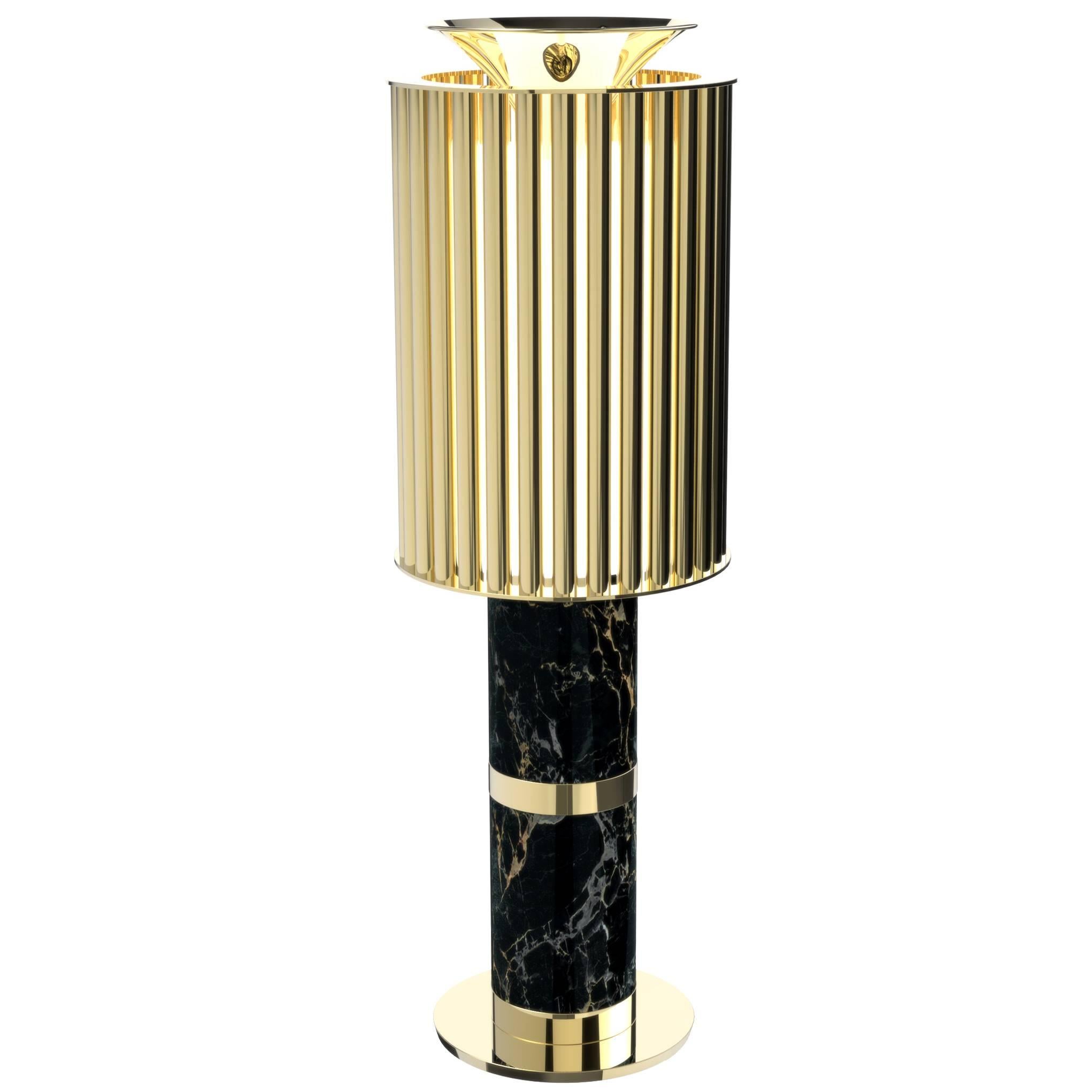 Excellence Table Lamp, Brass and Estremoz Marble For Sale