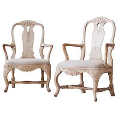 Pair of 18th Century Swedish Rococo Armchairs 10