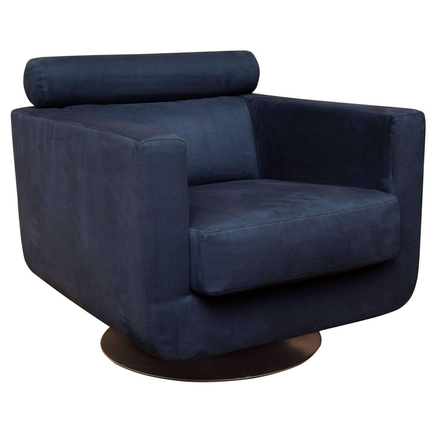 Italian Swivel Lounge Chair in Ultrasuede by Natuzzi at 1stdibs