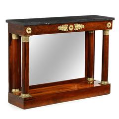 Substantial Empire Rosewood Doré Bronze Mirrored Console Pier Table, circa 1820