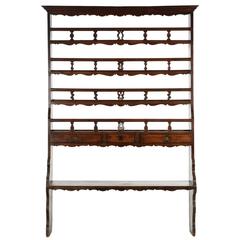 French Provincial Carved Pine Bookshelf Antique Cupboard, Late 18th Century 9