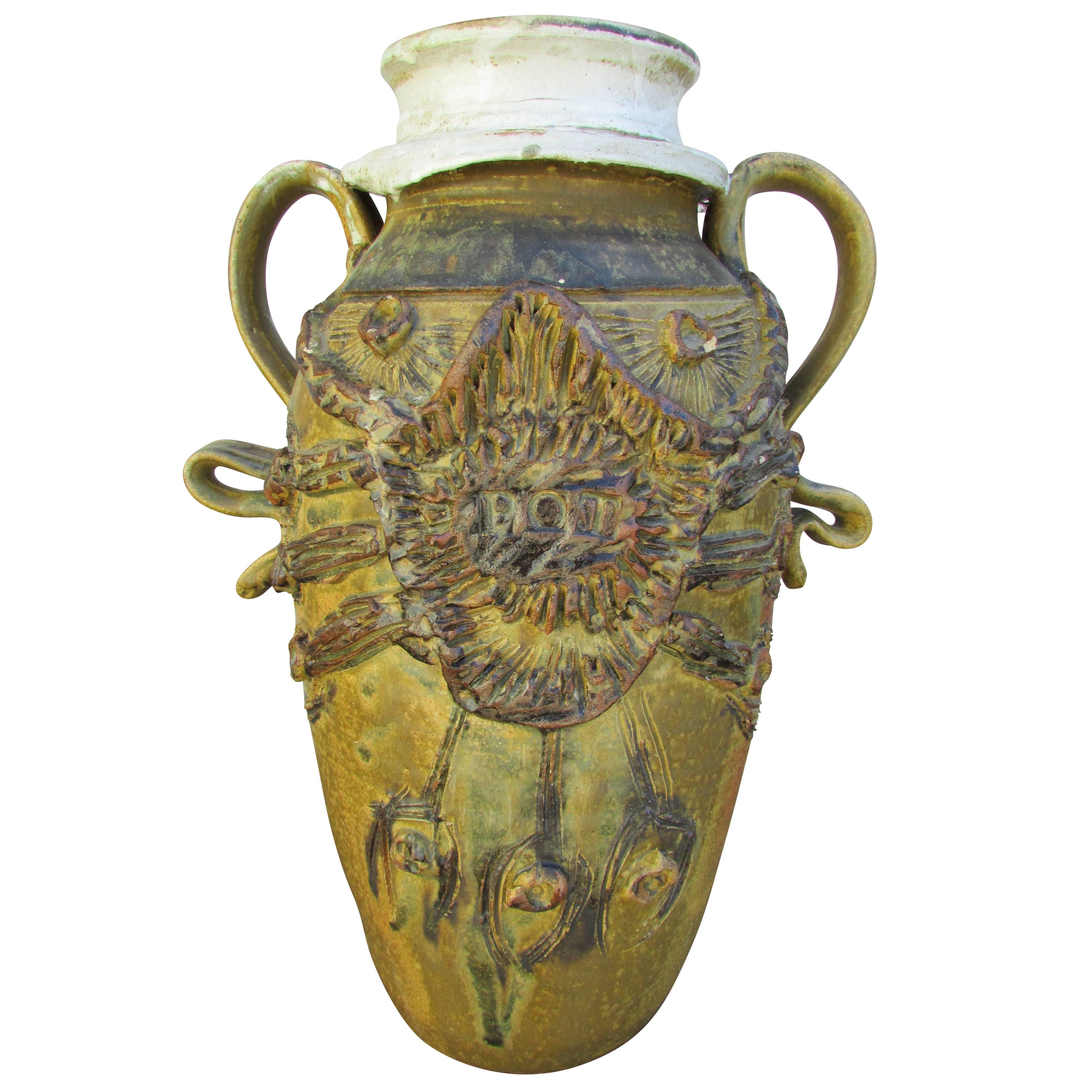Midcentury Ceramic “Pot” Vase For Sale