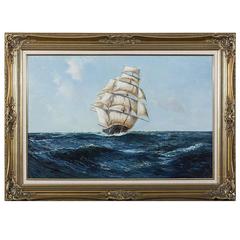 Used "Clipper in Rough Seas" Painting by Daniel Sherrin