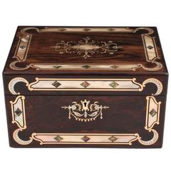 Antique 19th Century Rosewood Jewelry Box