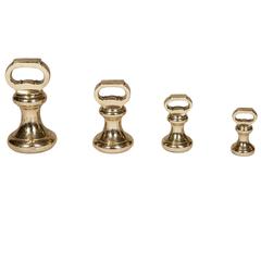 Cased Set of Four Brass Standard Weights 2