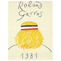 Retro 1981 Roland Garros French Open Tennis Poster by Eduardo Arroyo