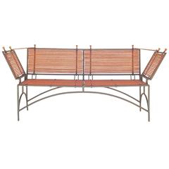 Iron Framed Reeded Knole Style Bench or Settee