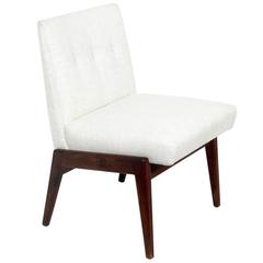 Clean Lined Walnut Slipper Chair Designed by Jens Risom 
