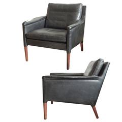Pair of Kai Lyngfeldt Larsen Leather Chairs