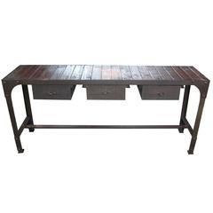 Industrial Iron and Wood Top Long Table