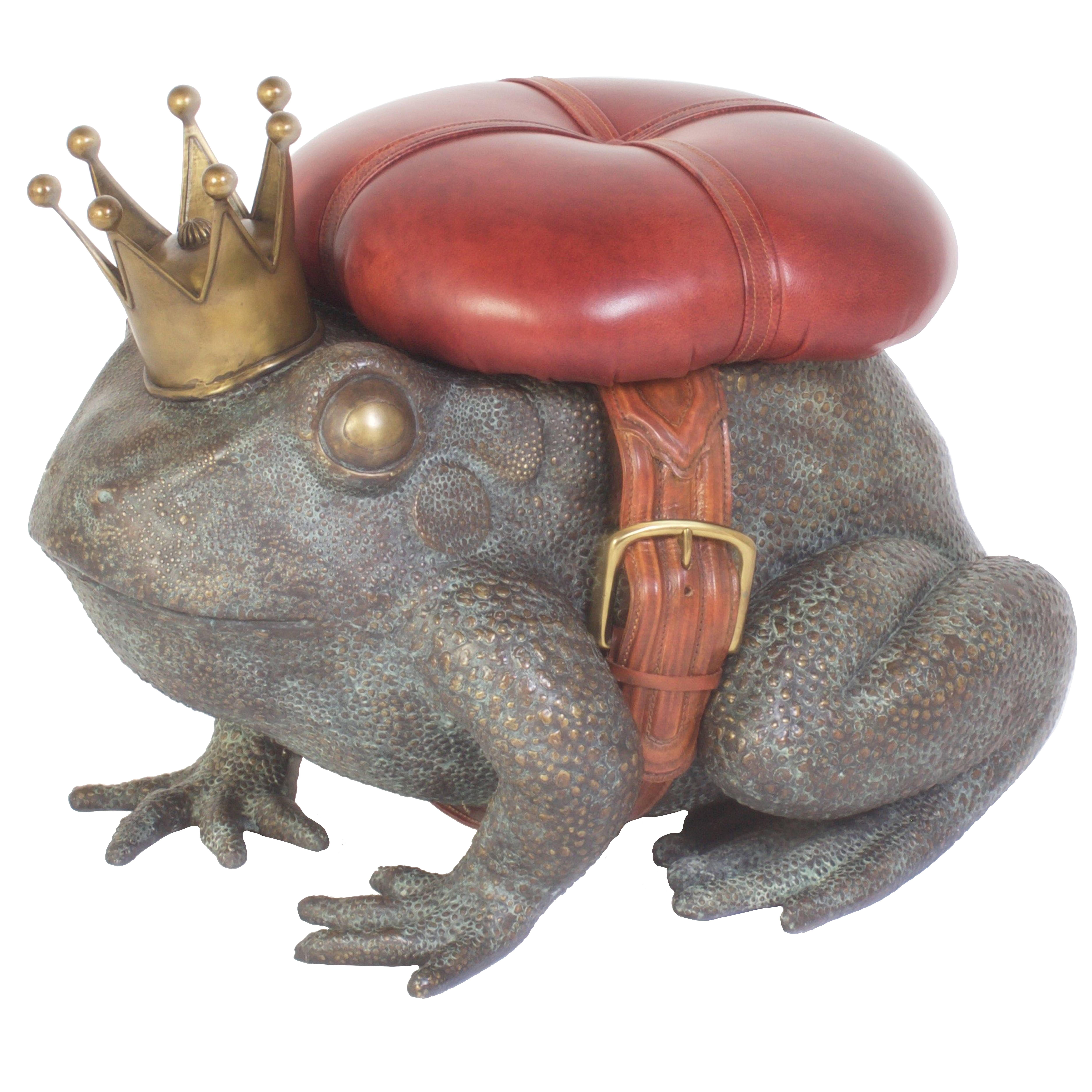 Vintage Cast Bronze Frog Toad Stool