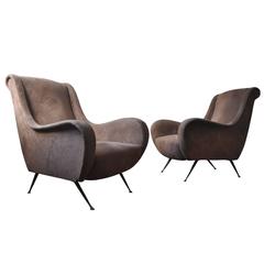 Pair of 1950s Italian Modern Lounge Chairs