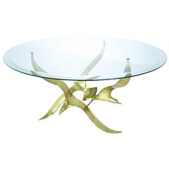 Sculptural Brass Coffee Table
