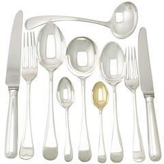 Sterling Silver Canteen of Cutlery for Six Persons, Antique George V 12
