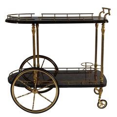 Goatskin Bar Cart by Aldo Tura, 1950s