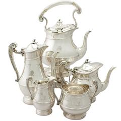 Sterling Silver Five-Piece Tea and Coffee Service Art Nouveau Style Antique 6