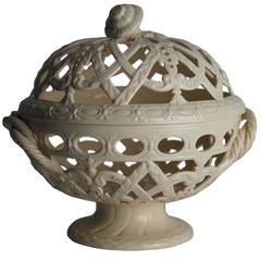 Antique Wedgwood Creamware Orange Bowl Basket, 1900-1920