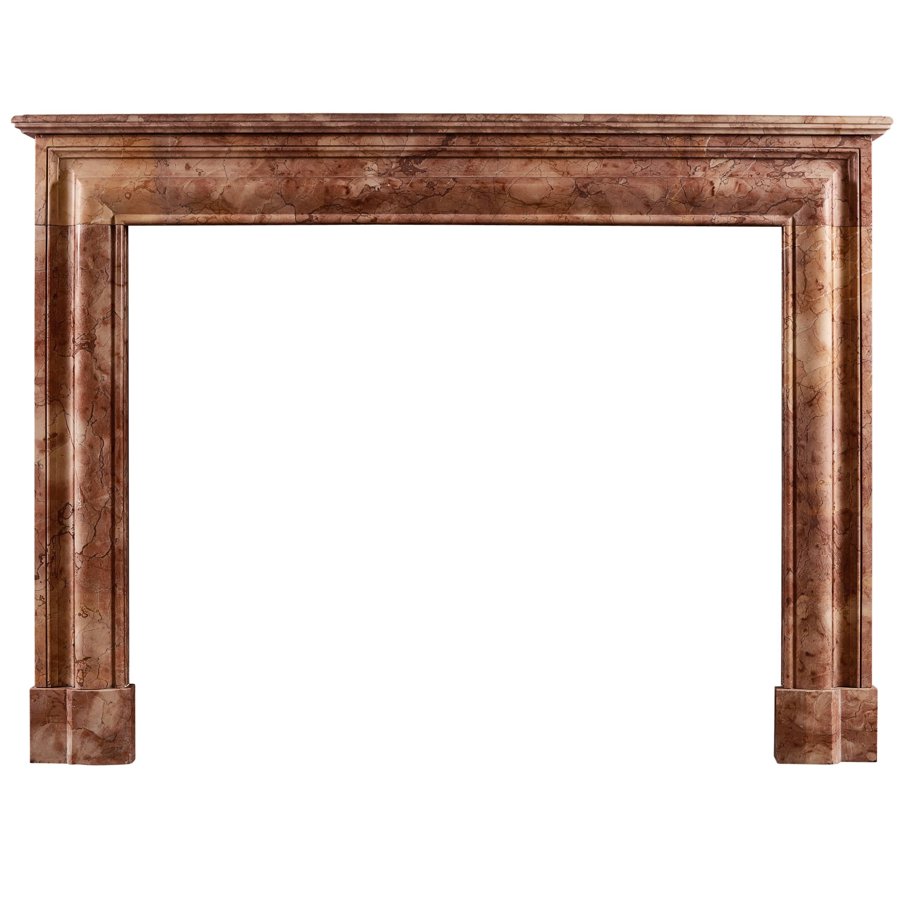 Architectural Fireplace in Rosso Verona Marble