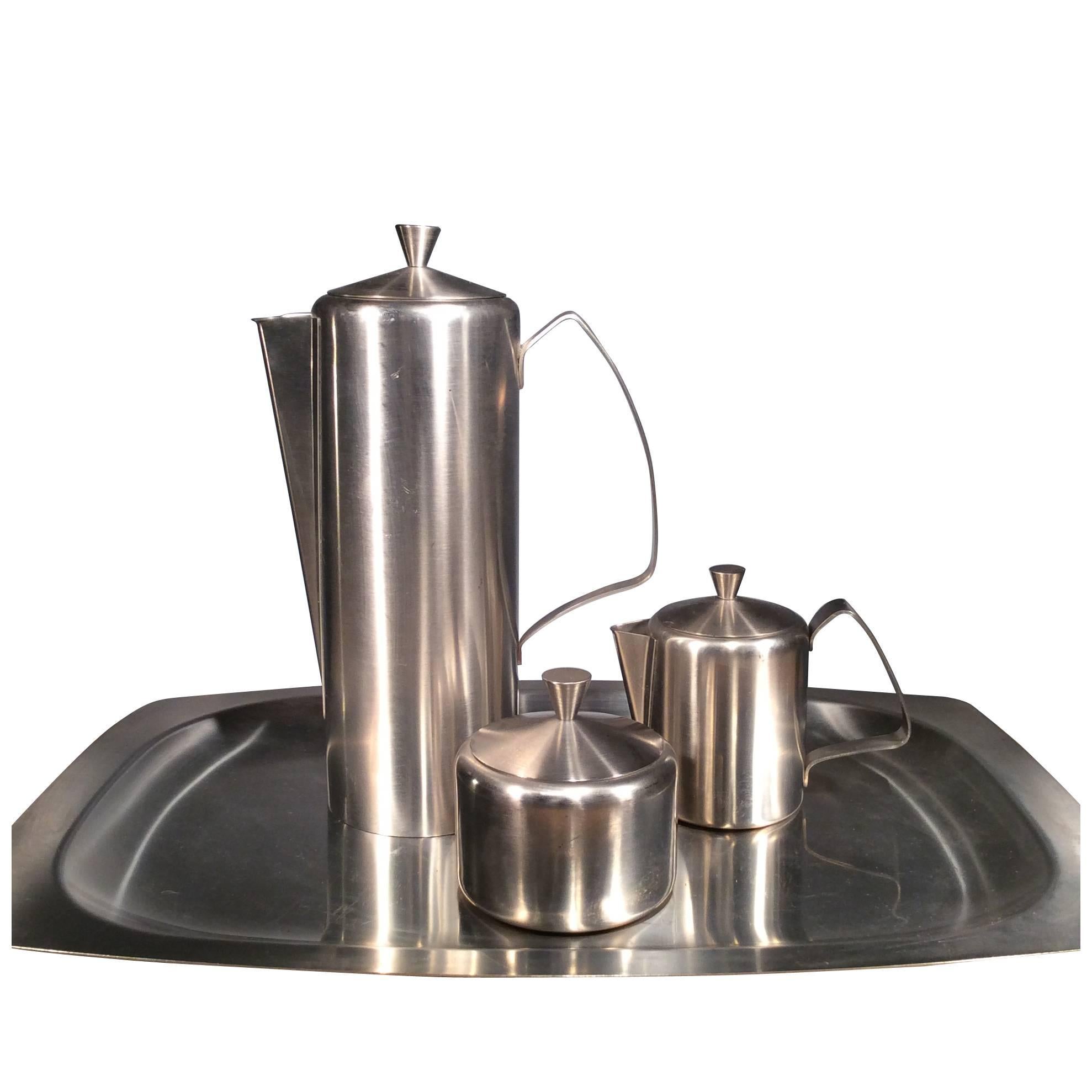 Vintage 1960s Stainless Steel Coffee Service Set