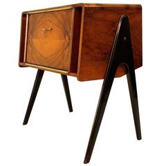 Italian Wood Cabinet with Turntable, 1940s