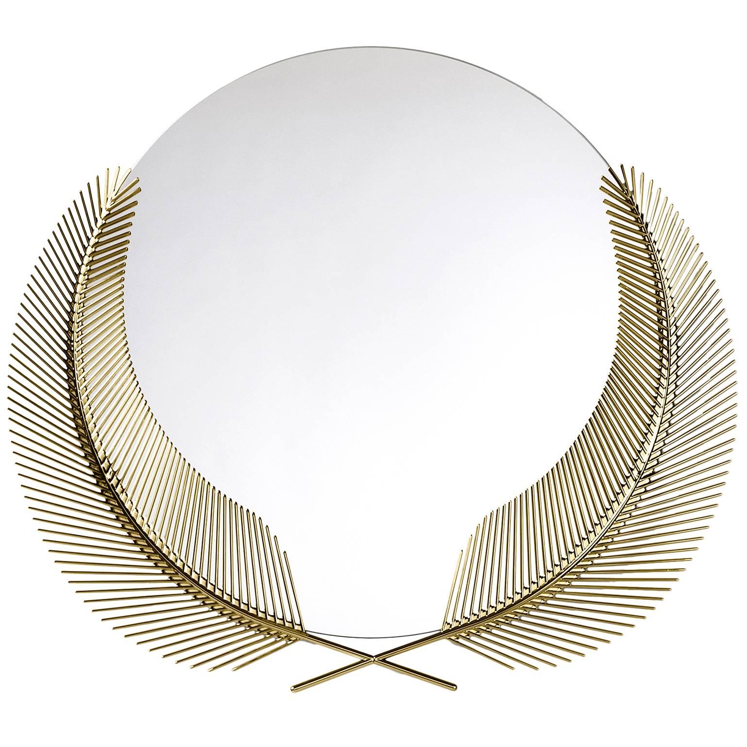 Sunset polished brass mirror designed by Nika Zupanc for Ghidini, 1961 For Sale