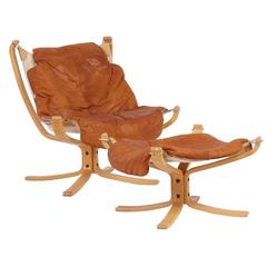 1970s Sigurd Ressel Falcon Chair with Footstool