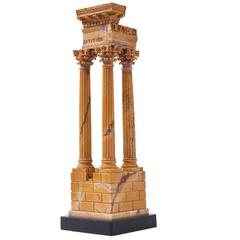 Italian Grand Tour Marble Model of the Temple of Vespasian & Titus, circa 1880