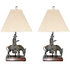 Vintage Bronze Table Lamps by Frederick Cooper