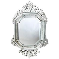 Venetian Style Octagonal Cushion Mirror, France, circa 1880