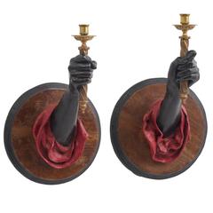 Pair of Italian Gesso "Arm" Wall Sconces, 20th Century