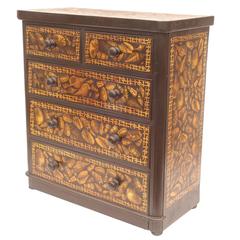 Antique Decoupage English Dresser with Shell Design