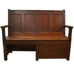 Welsh Bench with One Drawer