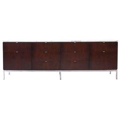 Exceptional Florence Knoll Marble-Top Rosewood Credenza