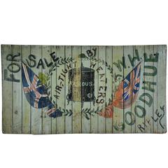 Used 19th Century Folk Art Painted Advertising on Board