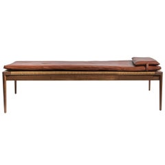 Rush and Walnut Daybed by Smilow Furniture