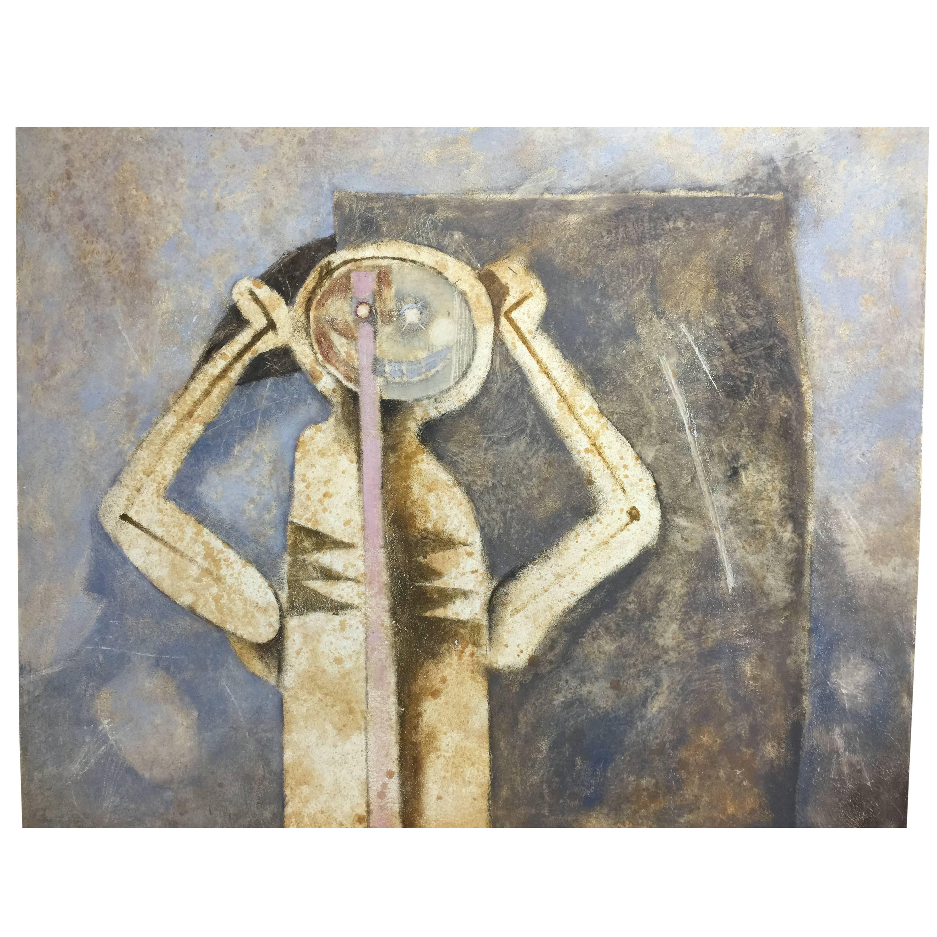  Grand Scale Modern Painting in the Style of Rufino Tamayo For Sale